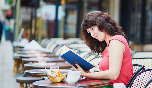 resources cafe woman reading